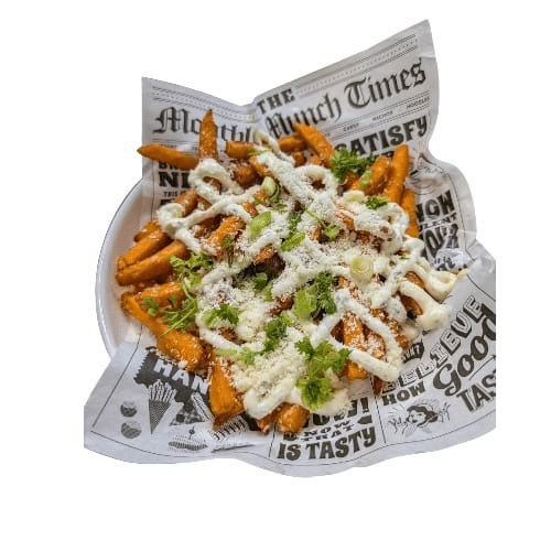 Loaded zoete aardappel frites